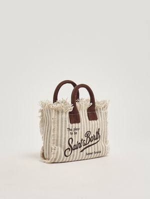 3. Women's Vanity Mini bag in canvas Beige-White