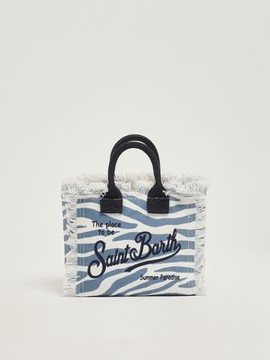 1. Borsa donna Vanity Mini in canvas Bianco-Azzurro