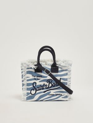 4. Borsa donna Vanity Mini in canvas Bianco-Azzurro