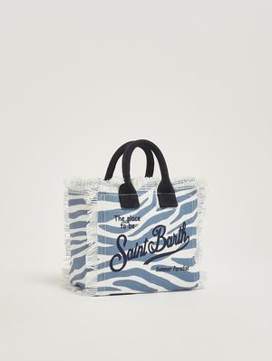 3. Borsa donna Vanity Mini in canvas Bianco-Azzurro