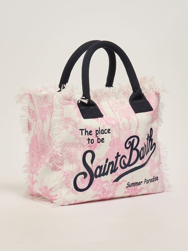 2. Sac Vanity pour femme en toile Blanc-Rose MC2 Saint Barth vani001