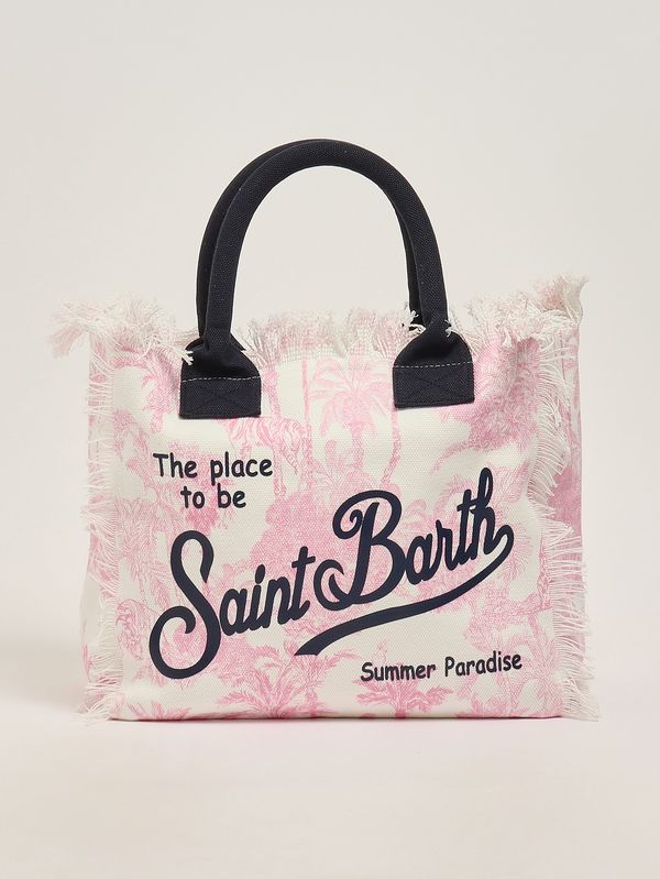 1. Sac Vanity pour femme en toile Blanc-Rose MC2 Saint Barth vani001