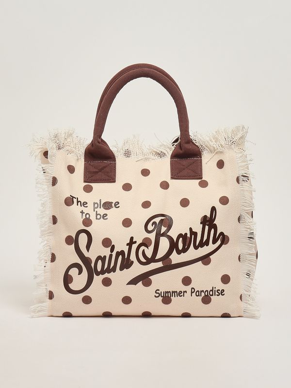 1. Sac Vanity pour femme en toile Pois réguliers 1018 MC2 Saint Barth vani001