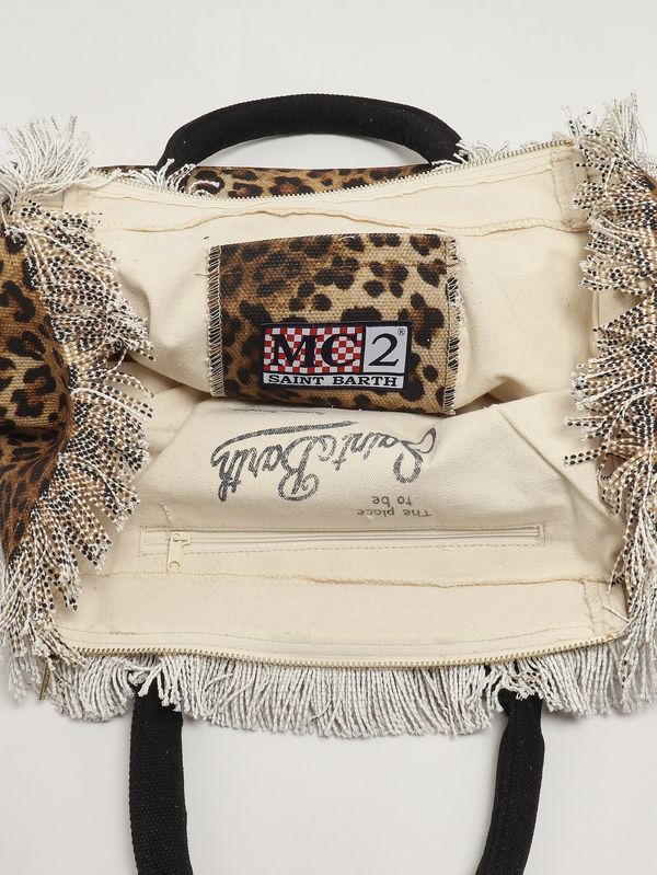 3. Women's Vanity bag in canvas Animal Print-Black MC2 Saint Barth vani001