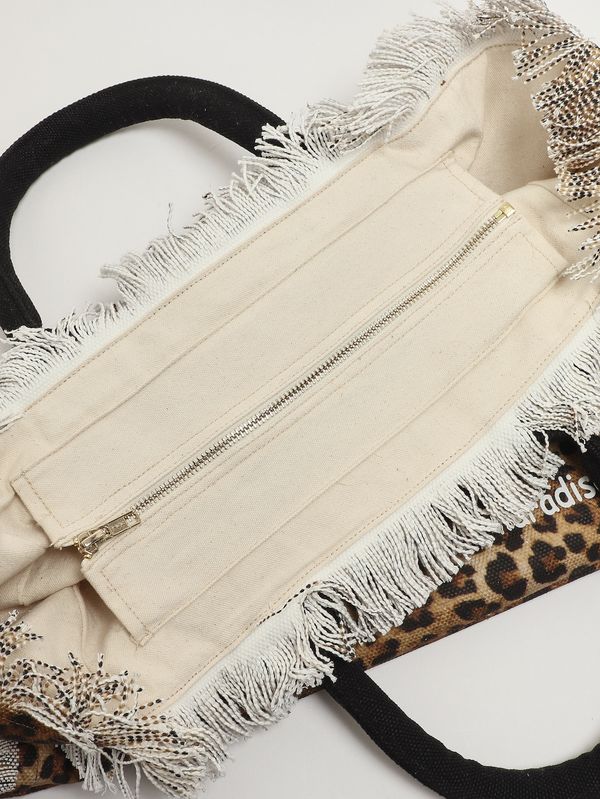 4. Women's Vanity bag in canvas Animal Print-Black MC2 Saint Barth vani001