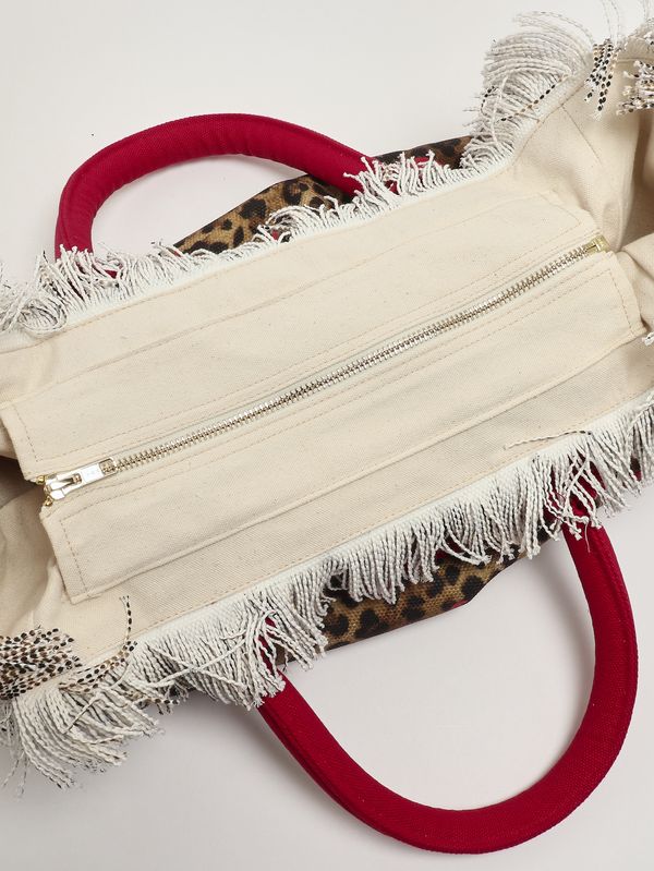 4. Women's Vanity bag in canvas Animal Print-Red MC2 Saint Barth vani001