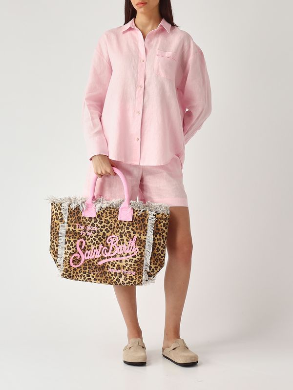 2. Sac Vanity pour femme en toile Animalier-Fuchsia MC2 Saint Barth vani001
