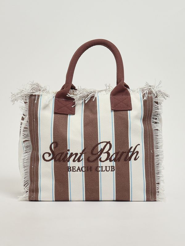 1. Women's Vanity bag in canvas White-Brown MC2 Saint Barth vani001