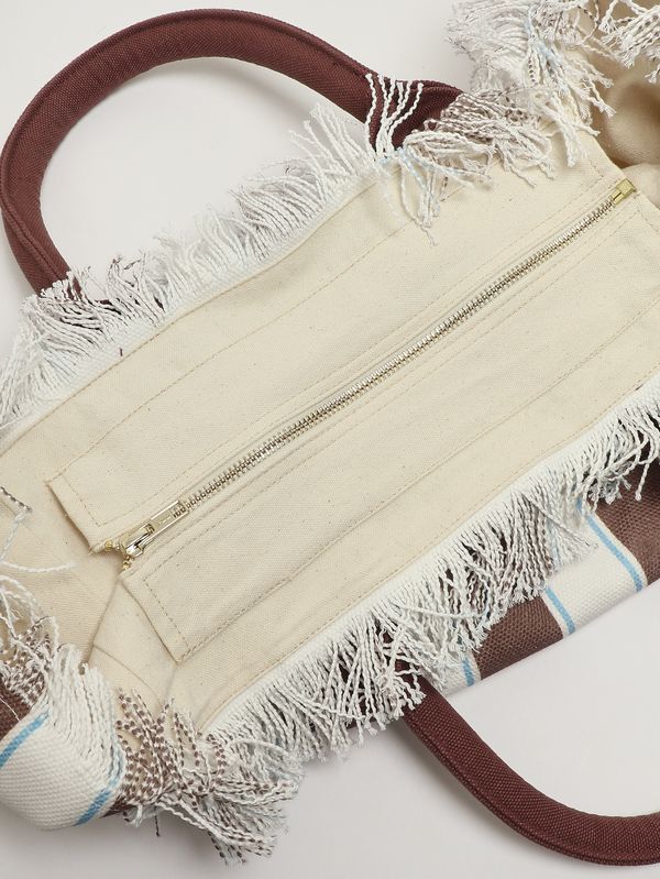 5. Women's Vanity bag in canvas White-Brown MC2 Saint Barth vani001