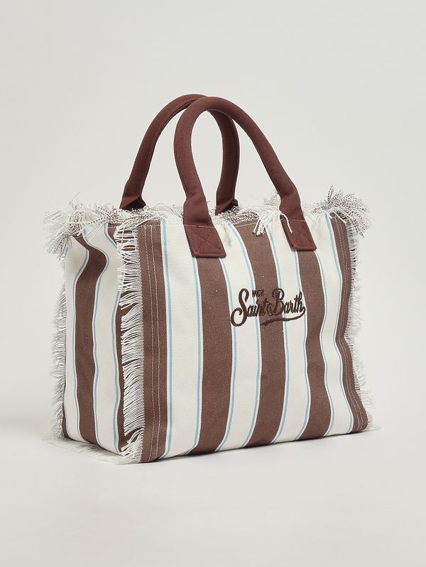 3. Women's Vanity bag in canvas White-Brown MC2 Saint Barth vani001