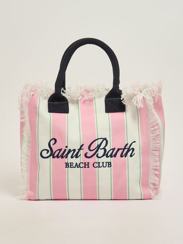 1. Sac Vanity pour femme en toile Rose-Blanc MC2 Saint Barth vani001