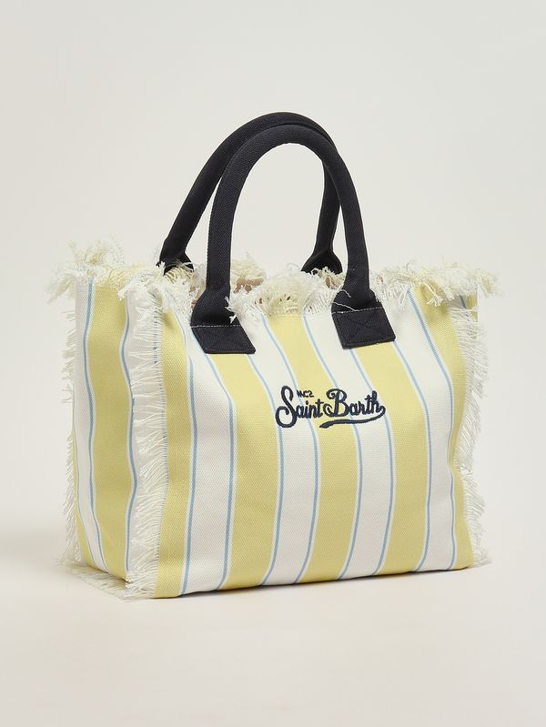3. Sac Vanity pour femme en toile Jaune-Blanc MC2 Saint Barth vani001
