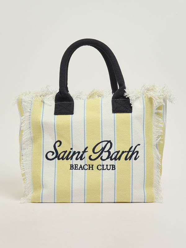 1. Sac Vanity pour femme en toile Jaune-Blanc MC2 Saint Barth vani001