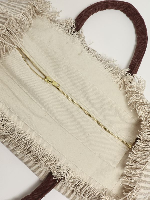 5. Sac Vanity pour femme en toile Beige-Blanc MC2 Saint Barth vani001