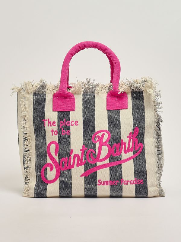1. Sac Vanity pour femme en toile Bleu-Blanc MC2 Saint Barth vani001