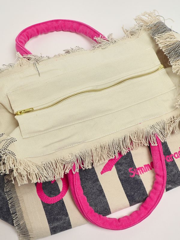 5. Sac Vanity pour femme en toile Bleu-Blanc MC2 Saint Barth vani001