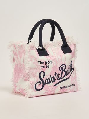 2. Sac Vanity pour femme en toile Blanc-Rose