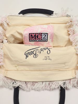 3. Sac Vanity pour femme en toile Blanc-Rose