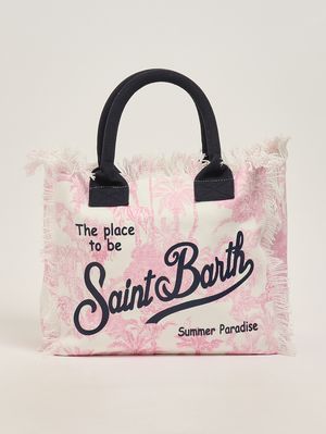 1. Sac Vanity pour femme en toile Blanc-Rose
