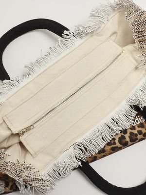 4. Women's Vanity bag in canvas Animal Print-Black