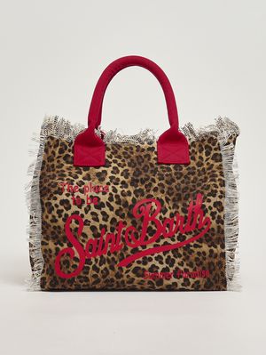 1. Women's Vanity bag in canvas Animal Print-Red