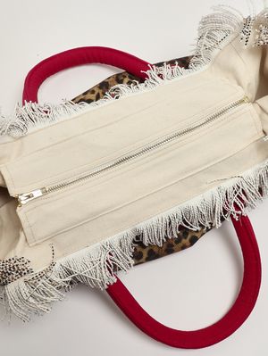 4. Women's Vanity bag in canvas Animal Print-Red