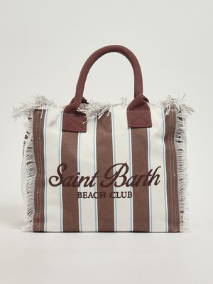 1. Women's Vanity bag in canvas White-Brown