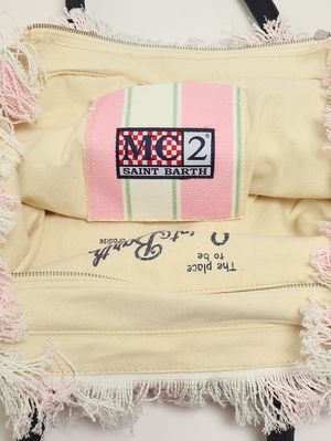 4. Sac Vanity pour femme en toile Rose-Blanc