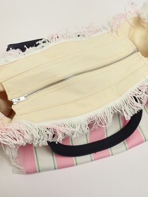 5. Sac Vanity pour femme en toile Rose-Blanc