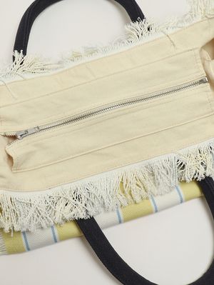 5. Sac Vanity pour femme en toile Jaune-Blanc