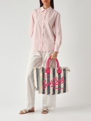 2. Sac Vanity pour femme en toile Bleu-Blanc