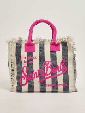 1. Sac Vanity pour femme en toile Bleu-Blanc