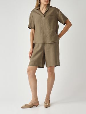 2. Damen-Leinenbermudas Militär