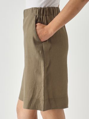 5. Damen-Leinenbermudas Militär