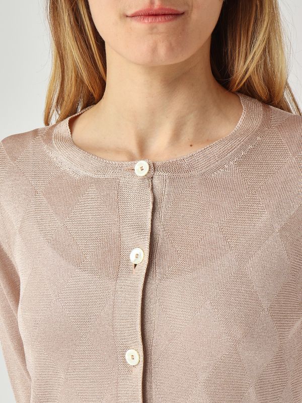5. Damen-Cardigan aus Viskose-Lurex Roségold Gran Sasso 5721323010
