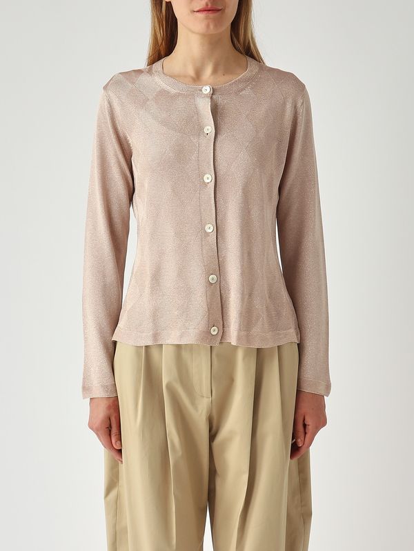 Damen-Cardigan aus Viskose-Lurex Roségold Gran Sasso