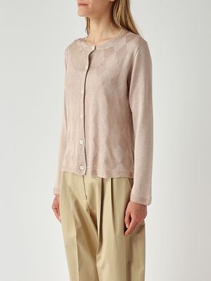 3. Damen-Cardigan aus Viskose-Lurex Roségold