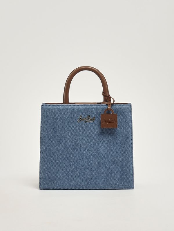 1. Sac shopping Midi pour femme en cuir Denim MC2 Saint Barth shbm0001