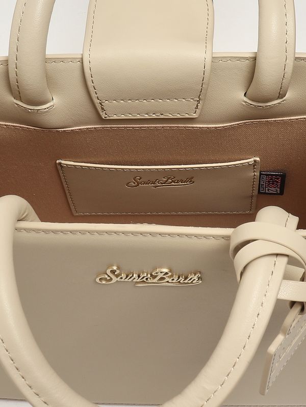 4. Sac shopping Midi pour femme en cuir Beige MC2 Saint Barth shbm0001