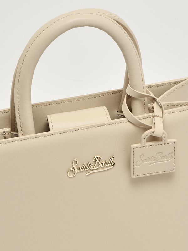5. Sac shopping Midi pour femme en cuir Beige MC2 Saint Barth shbm0001
