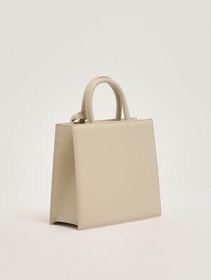 2. Sac shopping Midi pour femme en cuir Beige
