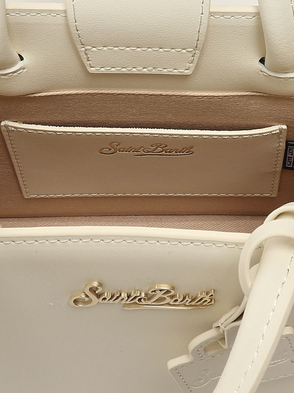 4. Sac shopping Mini pour femme en cuir Blanc MC2 Saint Barth shbm0002