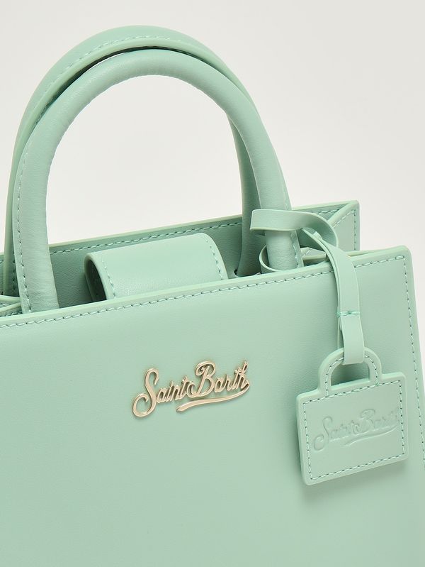 5. Women's Mini Leather Shopping Bag Sage MC2 Saint Barth shbm0002