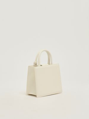 2. Sac shopping Mini pour femme en cuir Blanc
