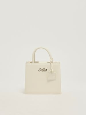 1. Sac shopping Mini pour femme en cuir Blanc