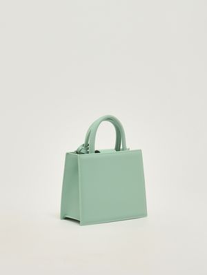 2. Women's Mini Leather Shopping Bag Sage