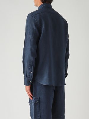 4. Men's Pamplona linen shirt Navy blue