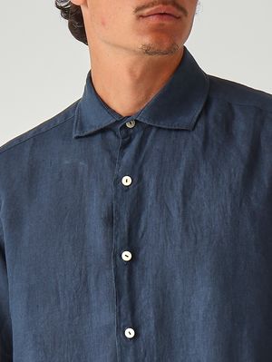 5. Men's Pamplona linen shirt Navy blue