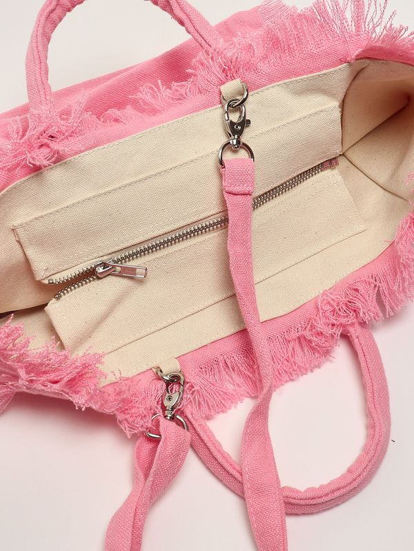 5. Damenhandtasche Colette aus Leinen Leinen 21 Rosa MC2 Saint Barth col0018