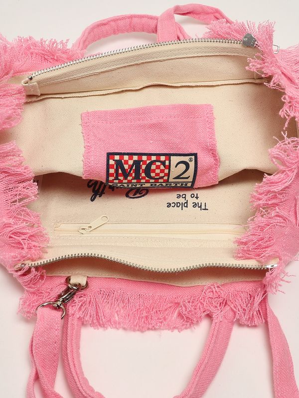 4. Damenhandtasche Colette aus Leinen Leinen 21 Rosa MC2 Saint Barth col0018